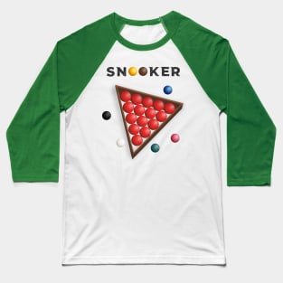 Snooker Ball Design Baseball T-Shirt